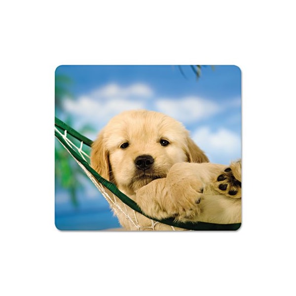 Fellowes Fellowes, Recycled Mouse Pad, Nonskid Base, 9 X 8 X 1/16, Puppy In Hammock 5913901 - main